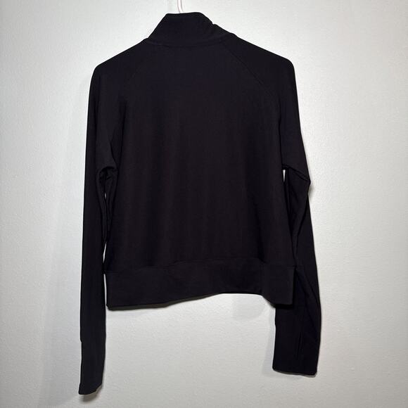 Move Theory Ribbed Full Zip Cropped Zip Up womens XL Black thumbholes athletic - Picture 4 of 5